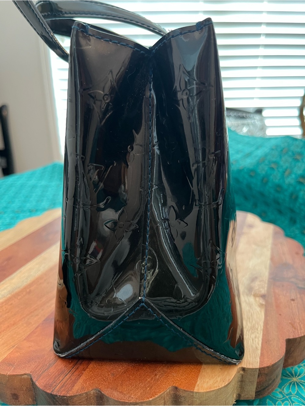 Louis Vuitton Deep Green Vernis Monogram Patent Leather Satchel w/Wallet - Picture 12 of 16